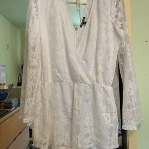 Express White Lace Romper
